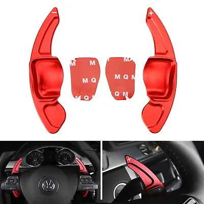 Red CNC Steering Wheel Paddle Shifter Extensions For VW MK6 Golf CC Beetle Jetta • $30.59