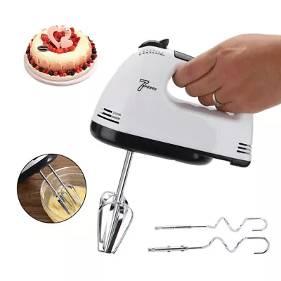 Electric Powered 7 Speed Kitchen Handheld Mixer Whisk Egg Beater Cake Baking New • £9.69