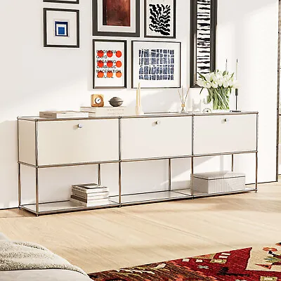 UK USM Haller Style Modern Storage Cabinet Shelf Metal Sideboard For Living Room • £479.99