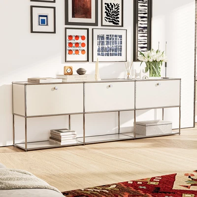 UK USM Haller Style Modern Storage Cabinet Shelf Metal Sideboard For Living Room • £479.99