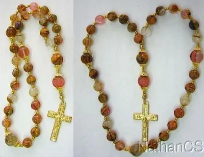 Anglican Episcopal Rosary W Volcano Quartz Beads And Vermeil Cross • $214.37