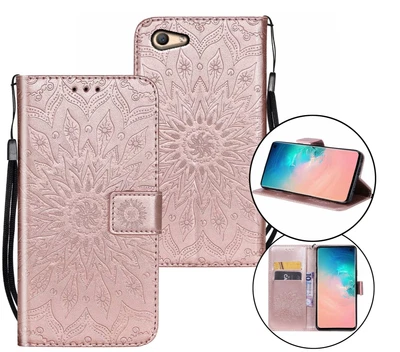 $6.95 • Buy Oppo A59 F1s Wallet Case Embossed Pu Leather Sunflower