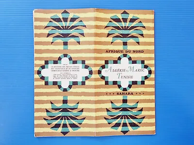 Afrique Du North Algerie Maroc Tunisie 50s Vintage Leaflet Guide Brochure Map • $47.10