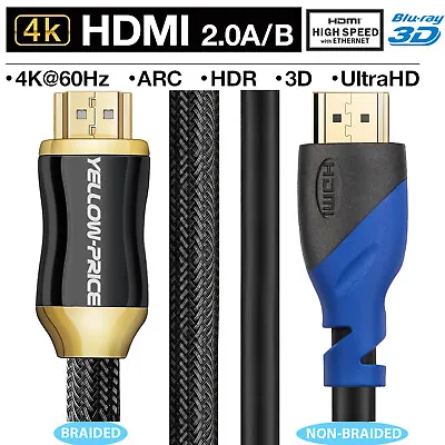 8K HDMI Cable (8K HDMI 2.1 48Gbps) With Braided Cord 0.5m 1m 2m 3m 5m • $7.59