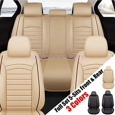 PU Leather 5 Seat Covers Full Set Front & Rear Cushion Accessories For Ford • $87.29