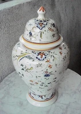 Antique Delft Polychrome Hand-Painted 18th C Portuguese Ceramic Vase Urn 15.5   • $374.99