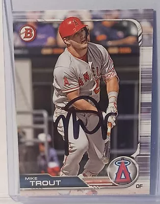 2019 Bowman Mike Trout Signed Baseball Card With COA • $89