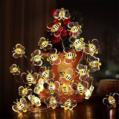 2/3M Bee Shaped LED String Lights Waterproof Christmas Garlands Fairy Light UK • £5.39