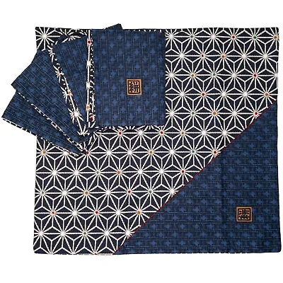 Set Of 5 Japanese Zabuton Cushion Covers Asanoha & Kasuri Design: Aug 23-B • $75