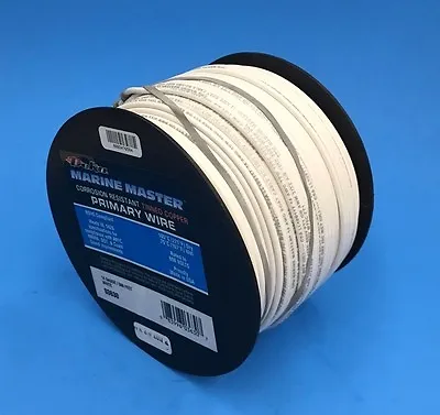 DEKA 14 AWG WHITE Marine Tinned Copper Boat Stranded Wire 100 Feet Made In USA • $29.99
