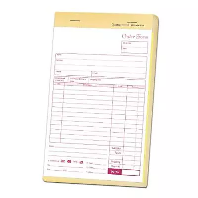 NCR Carbonless Order Forms Bound Wraparound Cover 50 5-1/2 X 8-1/2  - 2 Part • $22.06