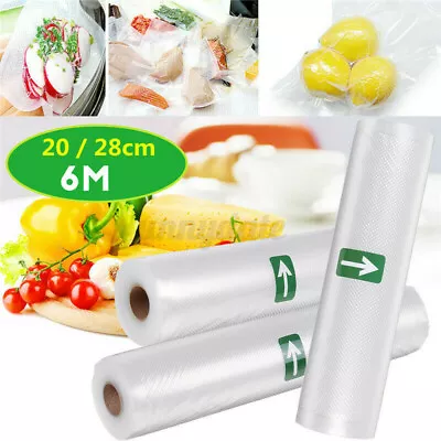 £8.99 • Buy 20cm & 28cm  TEXTURED VACUUM SEALER ROLLS - SOUS VIDE - FOOD SAVER STORAGE BAGS