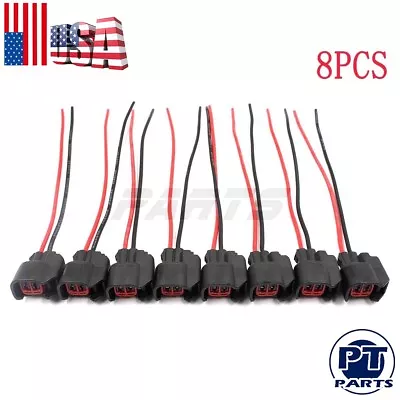 8pcs  EV6 EV14 USCAR Fuel Injector Connector Pigtail Wire Dodge LS2 LS3 GM Ford • $11.99