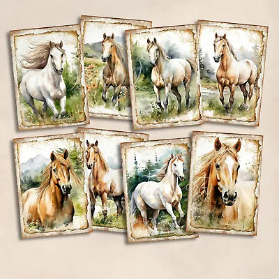 Horses Card Toppers Cardmaking Scrapbooking Tags Craft Journals Cards • £2.80