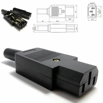 REWIREABLE PLUG HEAVY DUTY INDUSTRIAL IEC C13 SOCKET With Cutout 10A 250V 4213 • £4.95