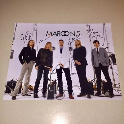 MAROON 5 BAND Signed Autographed 11X14 ADAM LEVINE +4 BECKETT BAS LOA AA02189 • $399.99