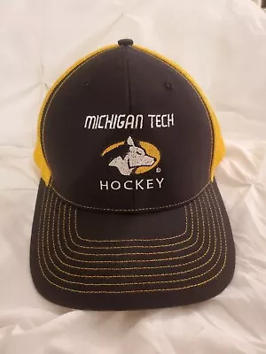 Michigan Tech Huskies Hockey Adjustable Snapback Cap Hat MTU Trucker • $14.99