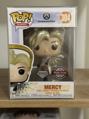 $100 • Buy Pop! Funko Games - Overwatch #304 Mercy (Diamond Glitter)