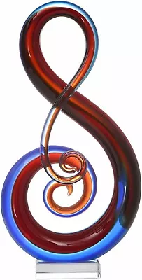 Hand Blown Treble Sommerso Art Glass Sculpture 14  Tall Center • $99.99