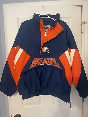 Chicago Bears Starter Jacket XL Pullover 1/2 Zip Vintage 90s • $59.99