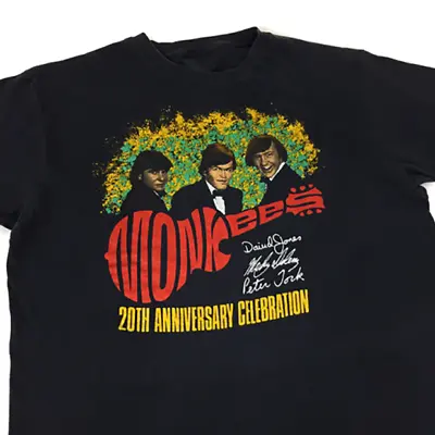 Monkees 20th Anniversary Tour Vintage 1986 Black Size S-4XL T-Shirt AC526 • $23.39
