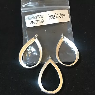 £3.95 • Buy Silver Plated Teardrop Backless Bezel Pendants, Approx Id 20x30x3.5mm (3pk)