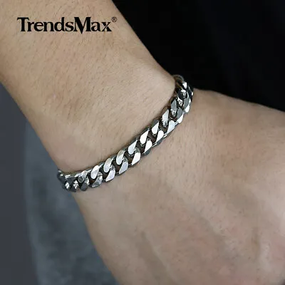 Men's Chain 3/5/7/9/11mm Stainless Steel Bracelet Silver Curb Cuban Link 7-11  • $8.92