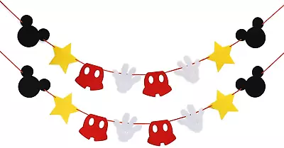 Mickey Mouse Themed Felt Garland Birthday Party Banner Decoration Supplies • $33.99
