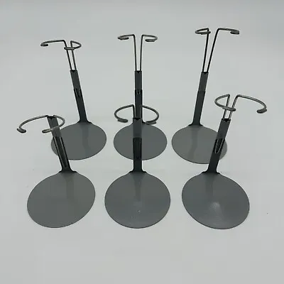 Vtg Lot 6 Kaiser Doll Display Stands Grey Metal 2100 Barbie Action Figure 6-11  • $29.50