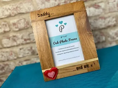 Mummy Daddy Auntie Uncle And Me | Personalised Solid Oak Wood Photo Frame • £16.19