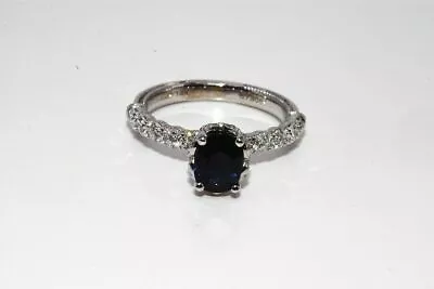 $8000 2.13ct Authentic Verragio Ceylon Sapphire & Diamond Engagement Ring 14k • $1999.99