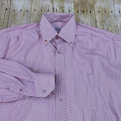 Maus Hoffman Shirt Medium Long Sleeve Button Down Geometric Made In Italy • $49.95