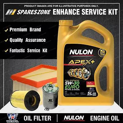 Wesfil Oil Air Fuel Filter+ 5W30 Oil Service Kit For Volkswagen Polo 9N 1.9L TDi • $160.95