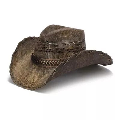 Stampede Men's Straw Cowboy Hat - Brown Chain • $79.99