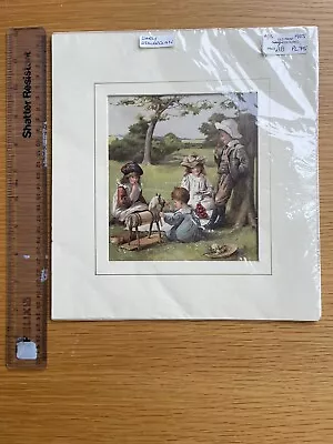 Antique Edwardian Unframed Coloured Print 26cm X 24 Cm • £12.75