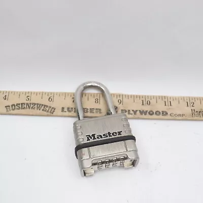Master Outdoor Combination Lock Resettable Stainless Steel 2-1/4  1003061102 • $12.74