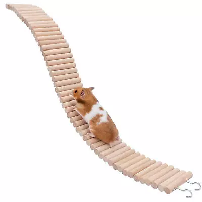 Wooden  Ladder Hangable Hamster Climbing Ladder 2-in-1 Hamster Fence Chew Toy  • £8.79