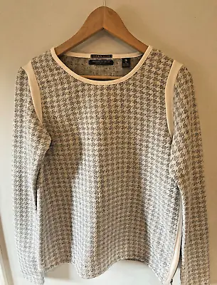 Maison Scotch Star Le Maison Grey/white Houndstooth Sweatshirt Size 2 (8-10) • £8.99