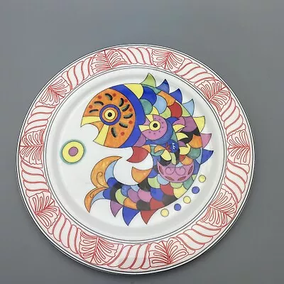 Japan The Second School Of Xi’an Dinner Plate Abstract Fish 10 1/4 Inch Plate  • $11.99