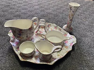 Royal Winton Eleanor Part Breakfast Set Vintage & Vase 7 Pieces • $225