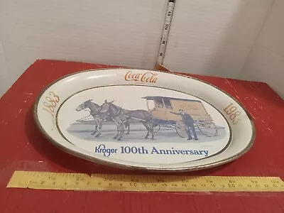 1983 Coca Cola 100th Year Anniversary Metal Tray Plate Coke Kroger Collectible • $10.99