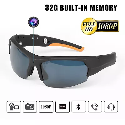 Sunglasses Camera 1080P Acton Sport Bluetooth MP3 Player Cycling Running Walking • £50.08