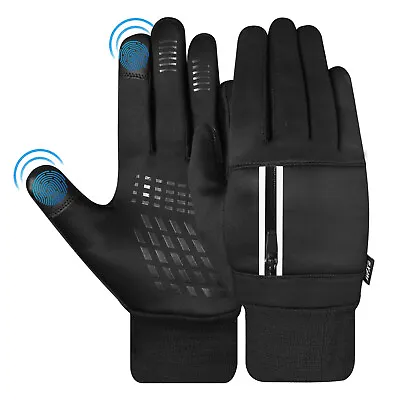 Mens Winter Warm Gloves Windproof Anti-slip Running Thermal Gloves Touch Screen • £5.99