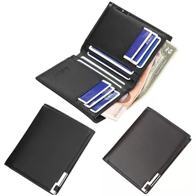 Men's PU Leather Bifold Wallet Credit Id Card Holder Coin Purse Slim Wallet Gift • $7.28