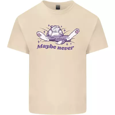 Maybe Never Lazy Cat Sleeping Mens Cotton T-Shirt Tee Top • $14.84