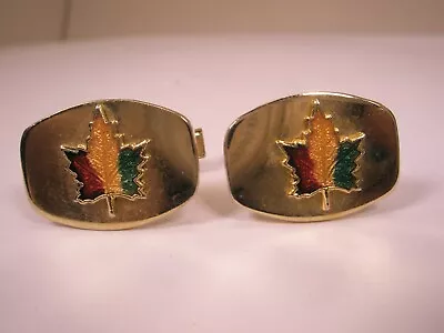 Canadian Maple Leaf Vintage Cuff Links Oh Canada National • $32.49