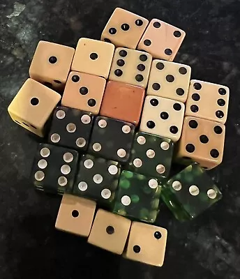 22 Vintage 5/8” & 1/2” Bakelite Dice (tested) Very Nice Condition • $20