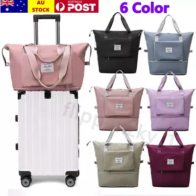 $6.95 • Buy Women Large Capacity Collapsible Travel Bag Expandable Waterproof Duffel Bag New