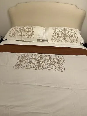 Zara Home Bedding Set: Duvet Cover & Pillow Cases Double Queen King White • £39