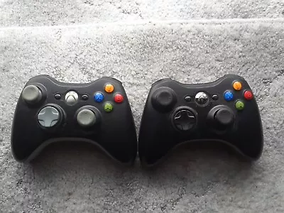 Genuine Official Microsoft Xbox 360 Wireless Controller X2 (All Black) • $40